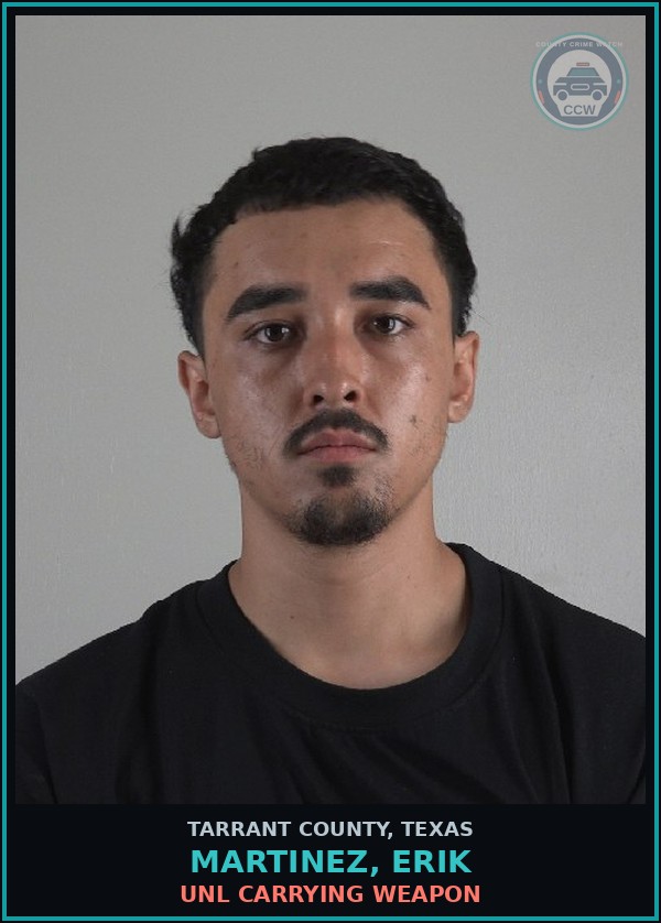 Booking mugshot of Martinez, Erik in Tarrant County