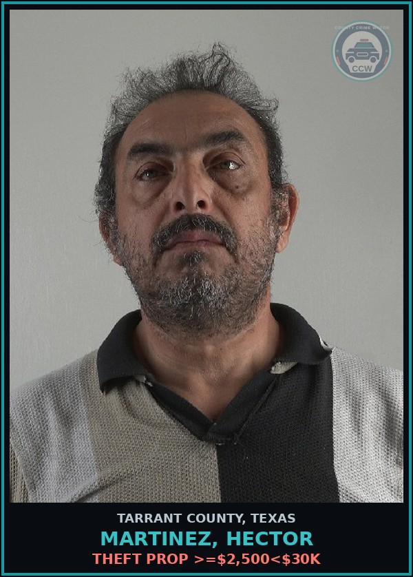 Booking mugshot of Martinez, Hector in Tarrant County