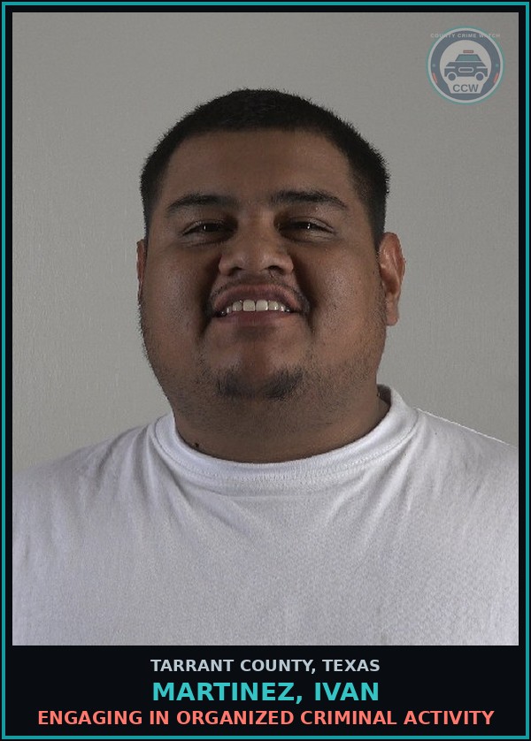 Booking mugshot of Martinez, Ivan in Tarrant County