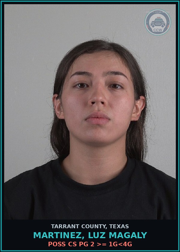 Booking mugshot of Martinez, Luz Magaly in Tarrant County