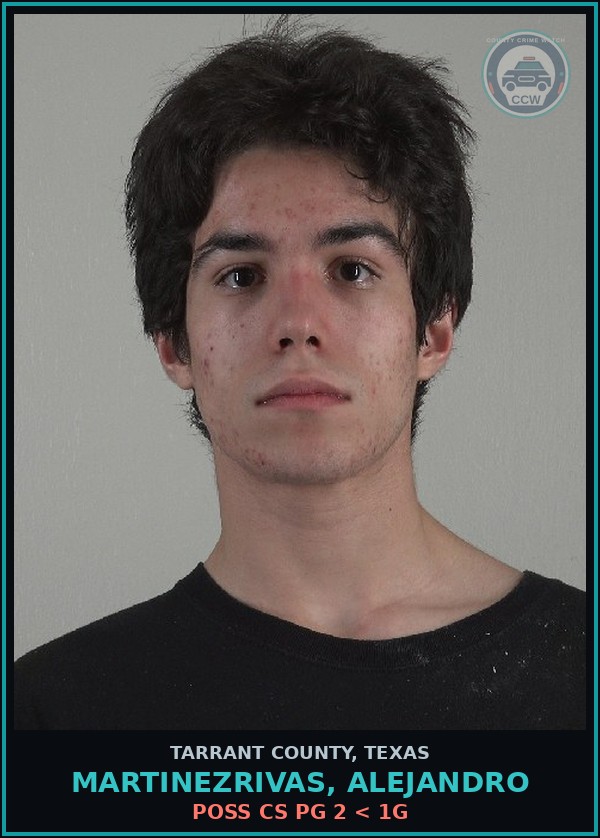 Booking mugshot of Martinezrivas, Alejandro in Tarrant County