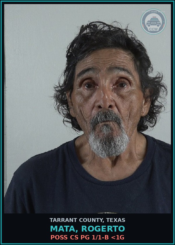 Booking mugshot of Mata, Rogerto in Tarrant County