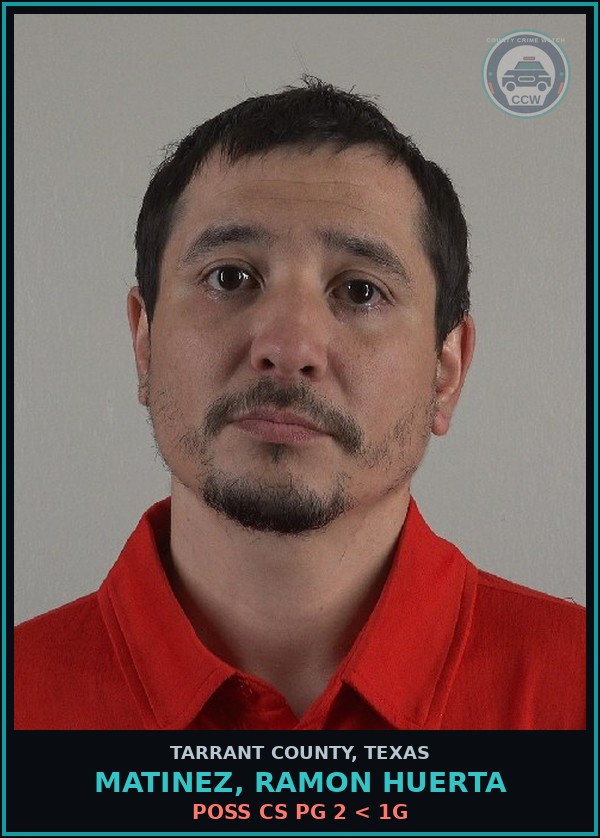 Booking mugshot of Matinez, Ramon Huerta in Tarrant County
