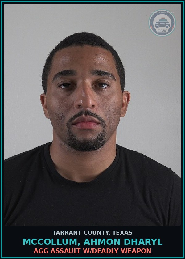 Booking mugshot of Mccollum, Ahmon Dharyl in Tarrant County