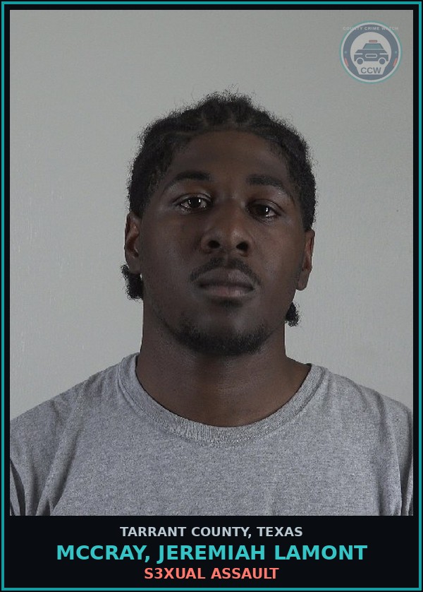 Booking mugshot of Mccray, Jeremiah Lamont in Tarrant County