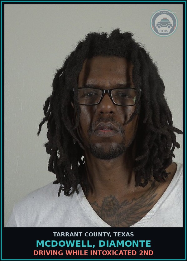 Booking mugshot of Mcdowell, Diamonte in Tarrant County