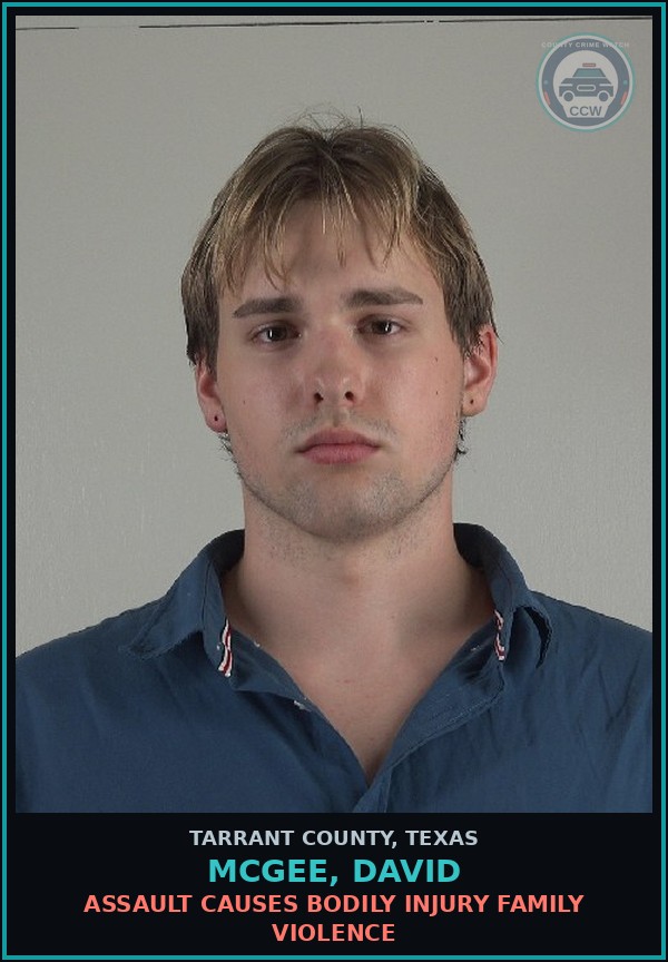 Booking mugshot of Mcgee, David in Tarrant County