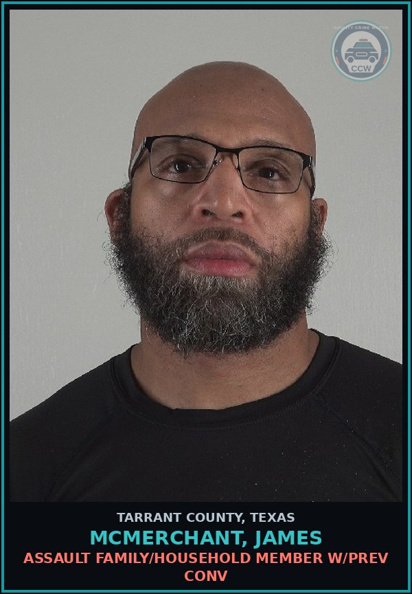 Booking mugshot of Mcmerchant, James in Tarrant County