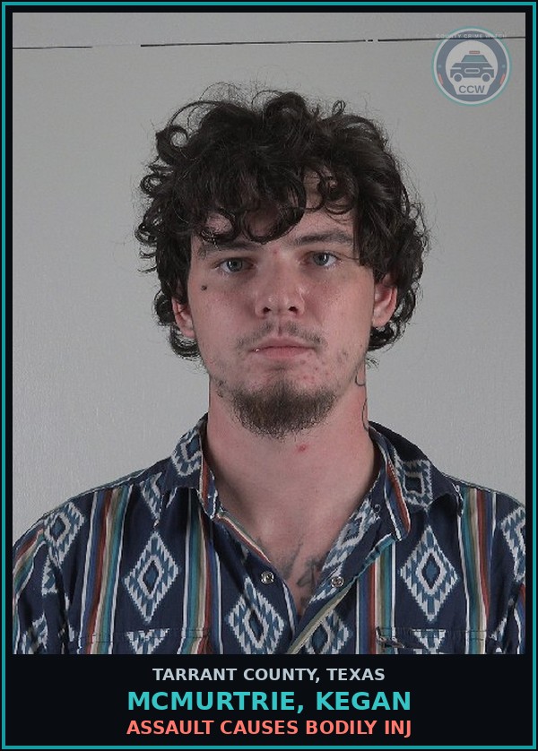 Booking mugshot of Mcmurtrie, Kegan in Tarrant County