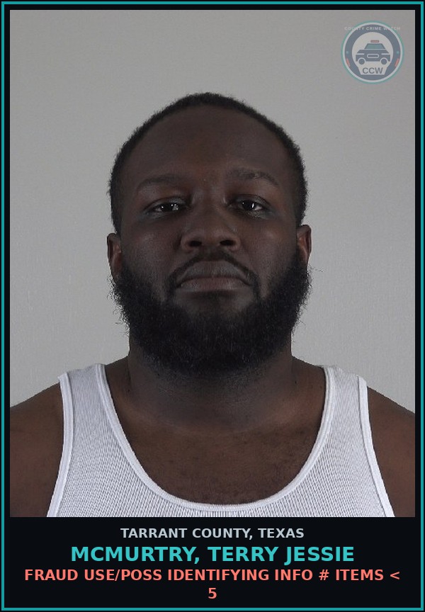 Booking mugshot of Mcmurtry, Terry Jessie in Tarrant County