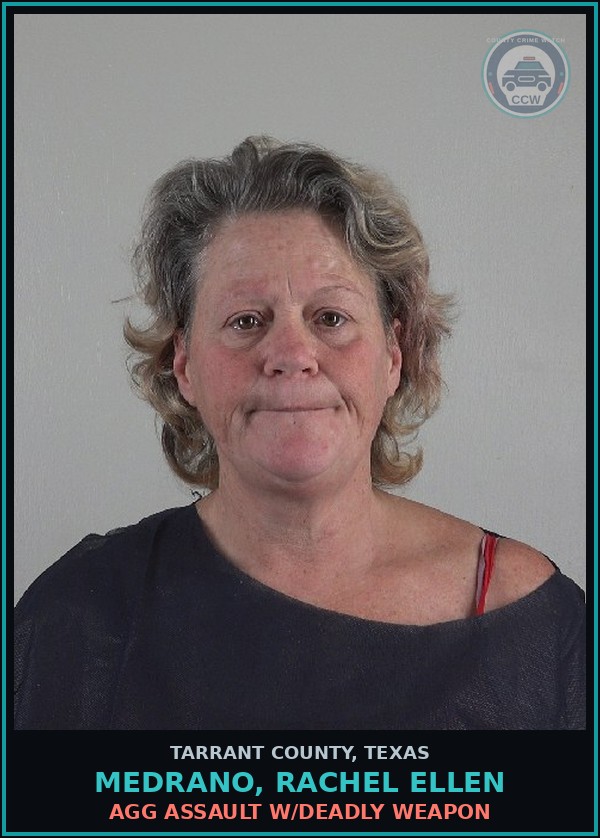 Booking mugshot of Medrano, Rachel Ellen in Tarrant County