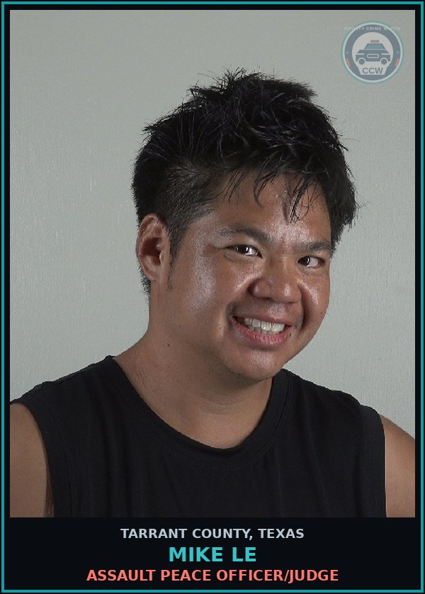 Booking mugshot of Mike Le in Tarrant County