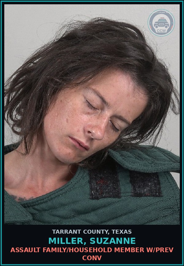 Booking mugshot of Miller, Suzanne in Tarrant County
