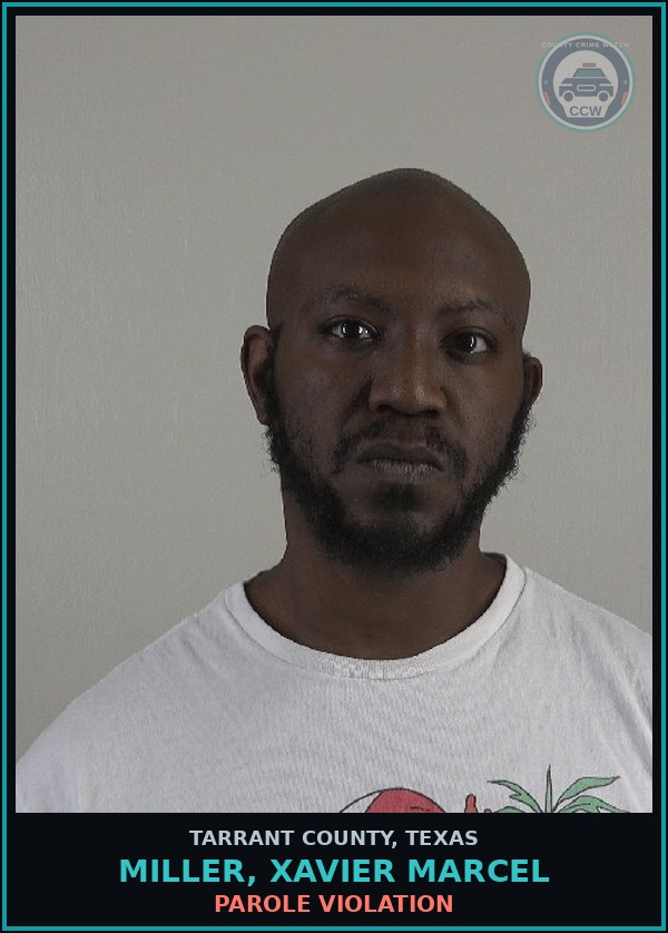 Booking mugshot of Miller, Xavier Marcel in Tarrant County