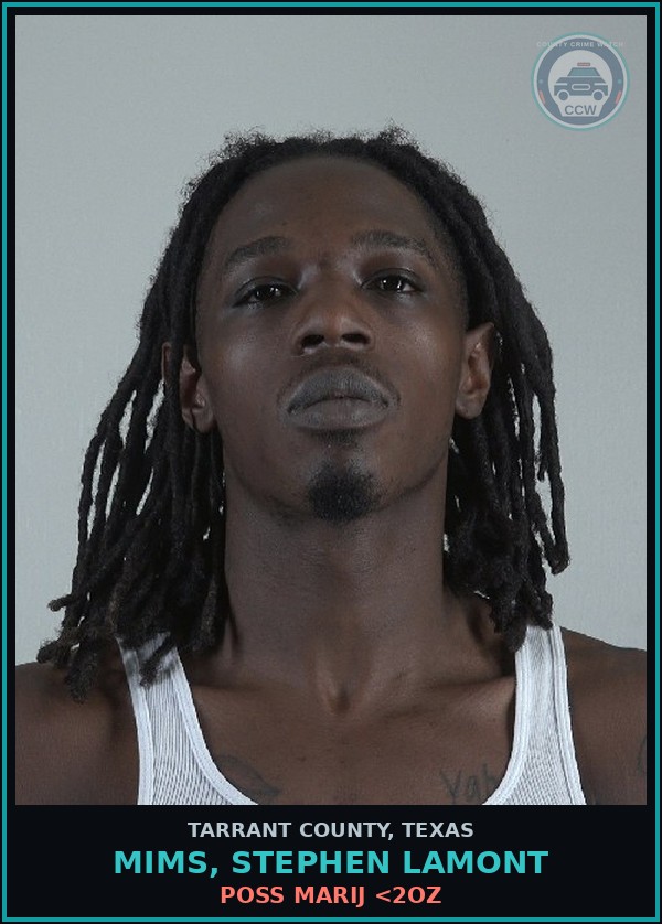 Booking mugshot of Mims, Stephen Lamont in Tarrant County