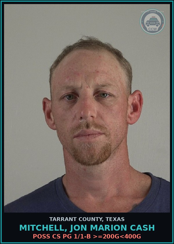 Booking mugshot of Mitchell, Jon Marion Cash in Tarrant County
