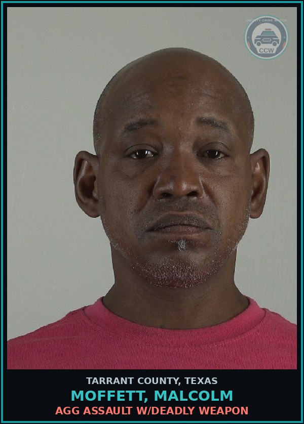 Booking mugshot of Moffett, Malcolm in Tarrant County