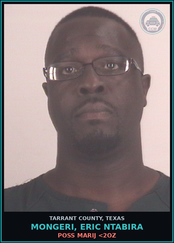 Booking mugshot of Mongeri, Eric Ntabira in Tarrant County
