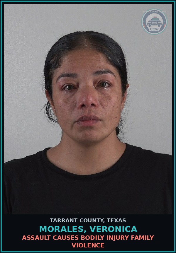 Booking mugshot of Morales, Veronica in Tarrant County