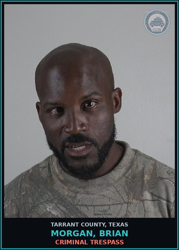 Booking mugshot of Morgan, Brian in Tarrant County