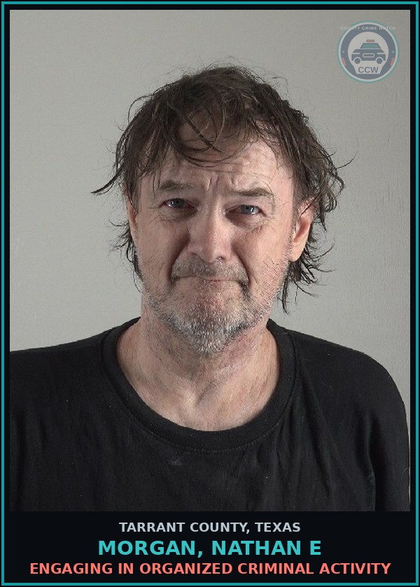 Booking mugshot of Morgan, Nathan E in Tarrant County