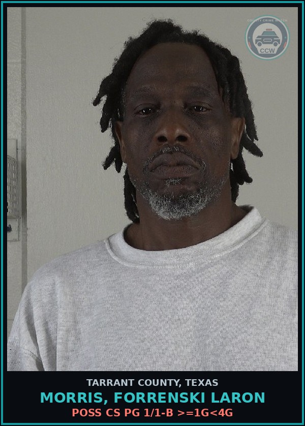 Booking mugshot of Morris, Forrenski Laron in Tarrant County