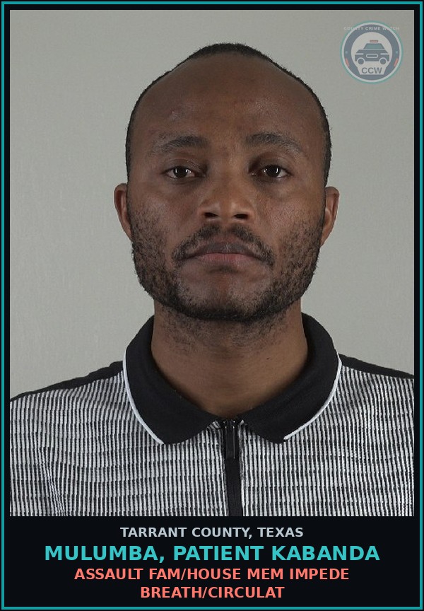 Booking mugshot of Mulumba, Patient Kabanda in Tarrant County