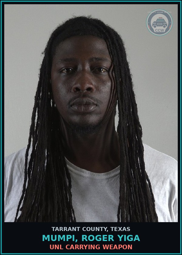 Booking mugshot of Mumpi, Roger Yiga in Tarrant County