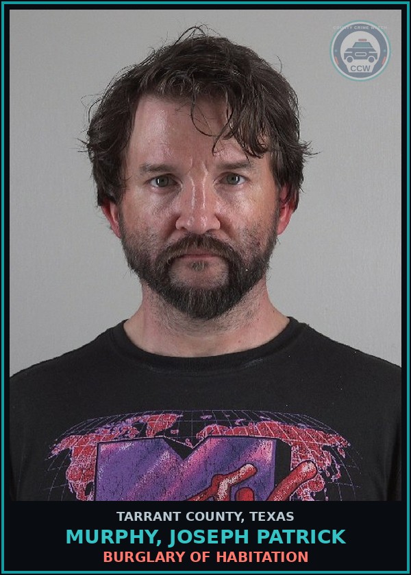 Booking mugshot of Murphy, Joseph Patrick in Tarrant County
