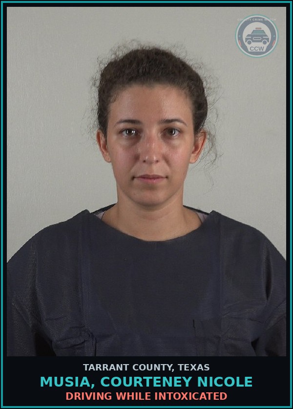 Booking mugshot of Musia, Courteney Nicole in Tarrant County