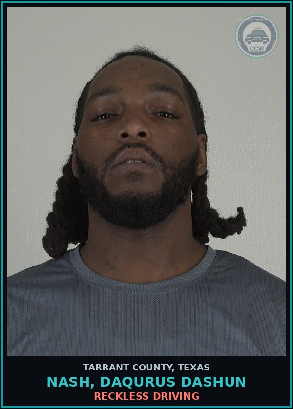 Booking mugshot of Nash, Daqurus Dashun in Tarrant County