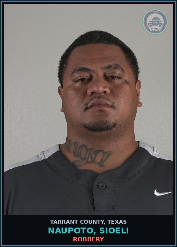 Booking mugshot of Naupoto, Sioeli in Tarrant County