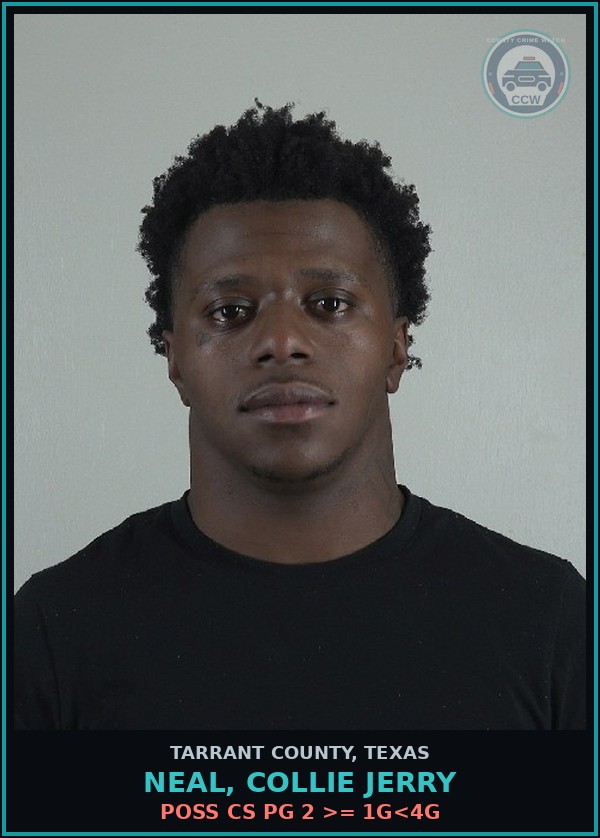 Booking mugshot of Neal, Collie Jerry in Tarrant County
