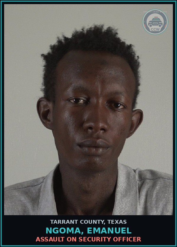 Booking mugshot of Ngoma, Emanuel in Tarrant County