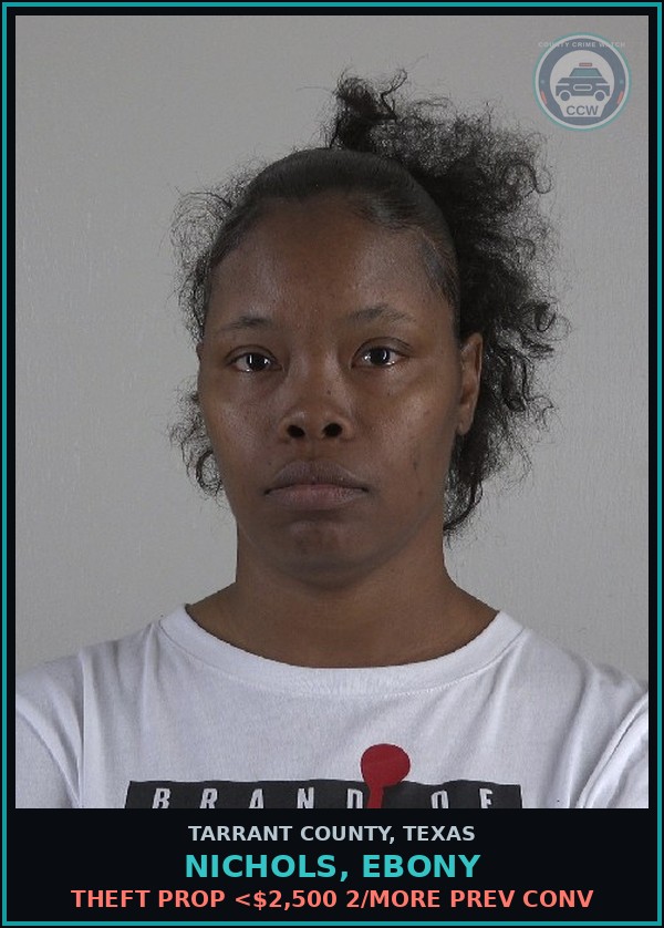 Booking mugshot of Nichols, Ebony in Tarrant County