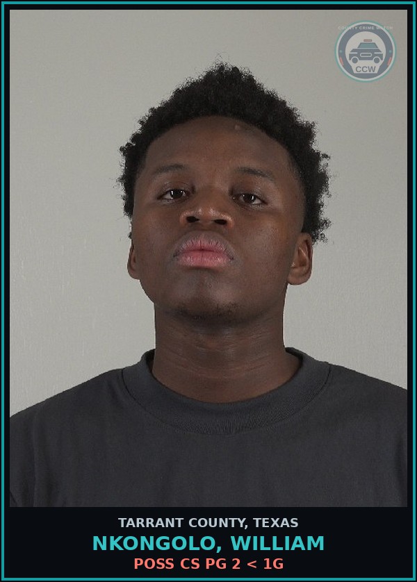 Booking mugshot of Nkongolo, William in Tarrant County