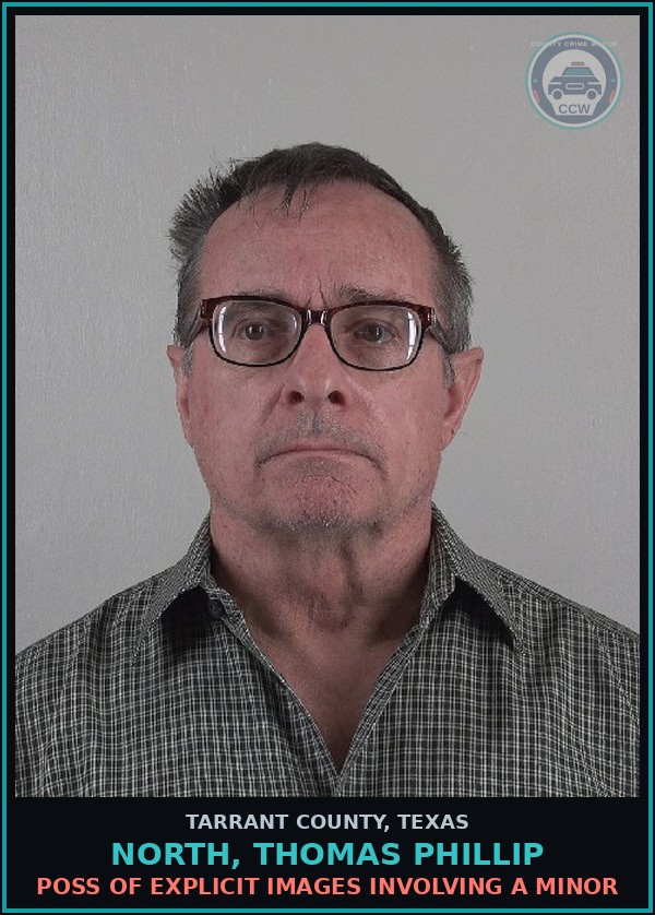 Booking mugshot of North, Thomas Phillip in Tarrant County