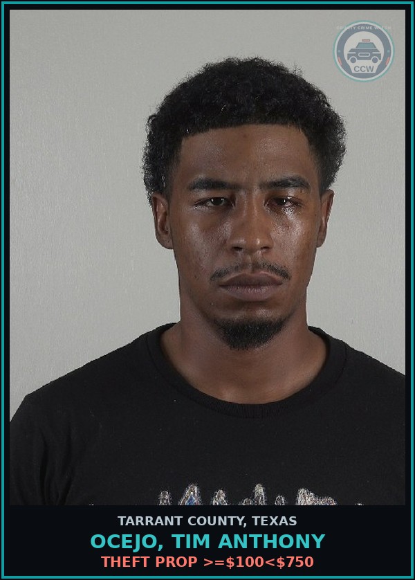 Booking mugshot of Ocejo, Tim Anthony in Tarrant County