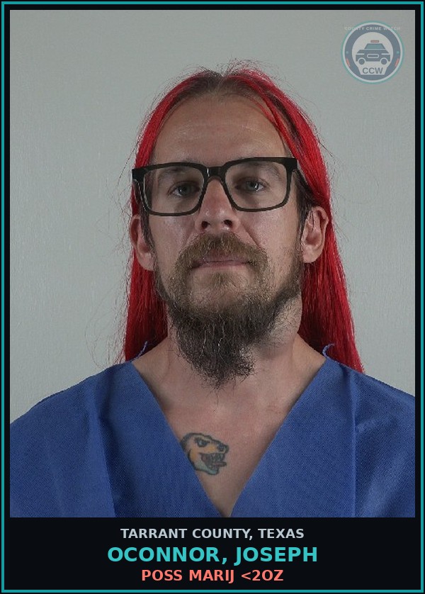 Booking mugshot of Oconnor, Joseph in Tarrant County