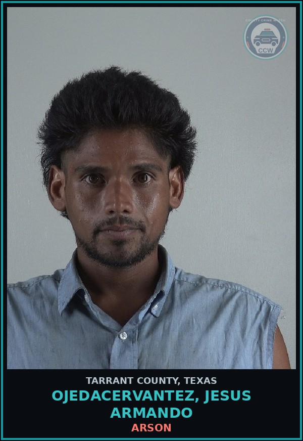 Booking mugshot of Ojedacervantez, Jesus Armando in Tarrant County