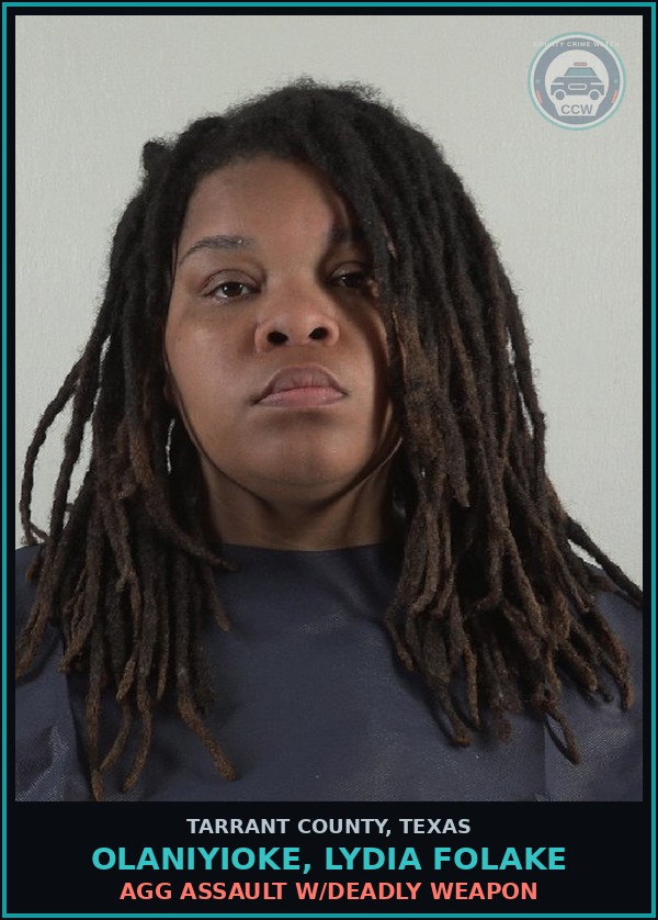 Booking mugshot of Olaniyioke, Lydia Folake in Tarrant County