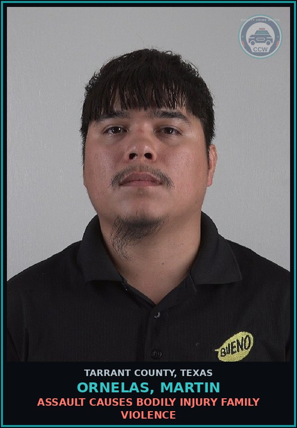 Booking mugshot of Ornelas, Martin in Tarrant County