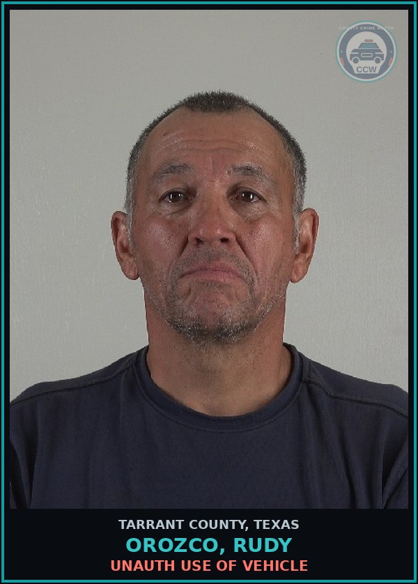 Booking mugshot of Orozco, Rudy in Tarrant County