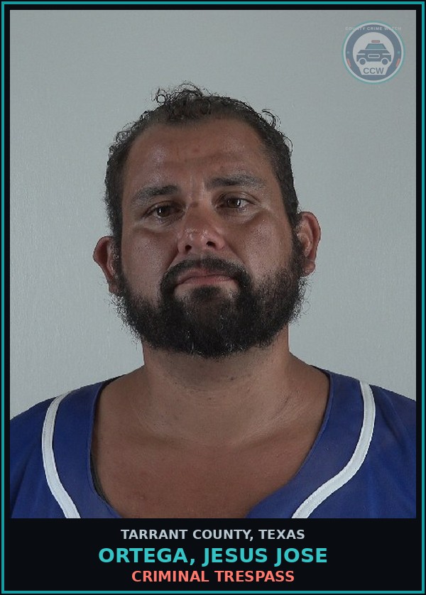 Booking mugshot of Ortega, Jesus Jose in Tarrant County