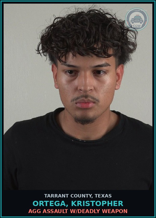 Booking mugshot of Ortega, Kristopher in Tarrant County