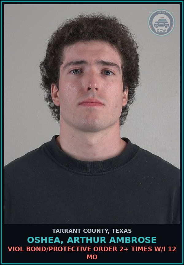 Booking mugshot of Oshea, Arthur Ambrose in Tarrant County