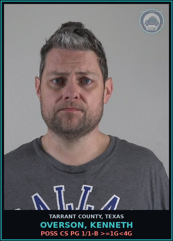 Booking mugshot of Overson, Kenneth in Tarrant County