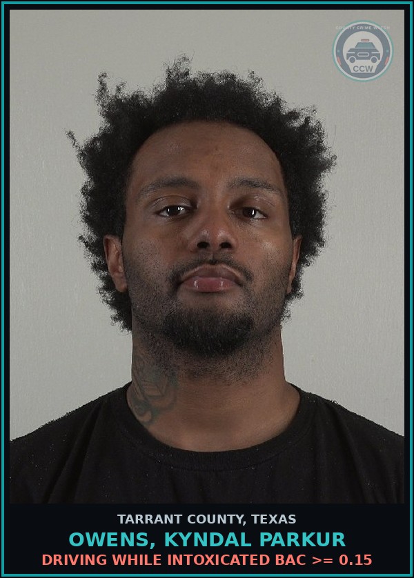 Booking mugshot of Owens, Kyndal Parkur in Tarrant County