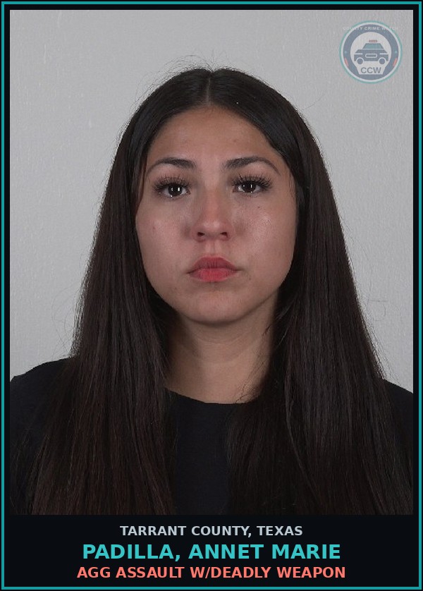 Booking mugshot of Padilla, Annet Marie in Tarrant County