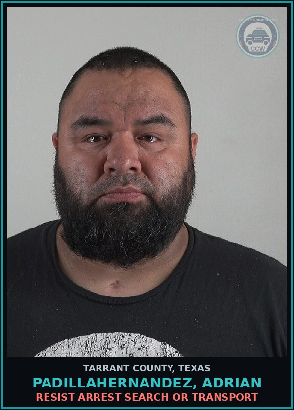 Booking mugshot of Padillahernandez, Adrian in Tarrant County